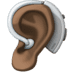 🦻🏿 ear with hearing aid: dark skin tone display on Facebook